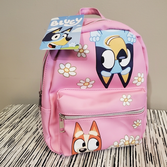 Bluey Other - Bluey and Bingo Pink Vegan Leather Backpack